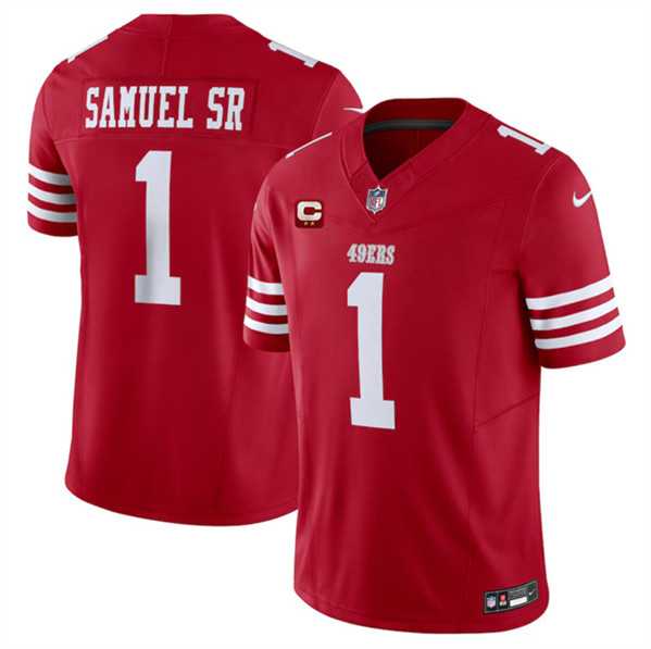 Men & Women & Youth San Francisco 49ers #1 Deebo Samuel SR Red 2024 F.U.S.E. With 2-Star C Patch Vapor Untouchable Limited Stitched Jersey->san francisco 49ers->NFL Jersey